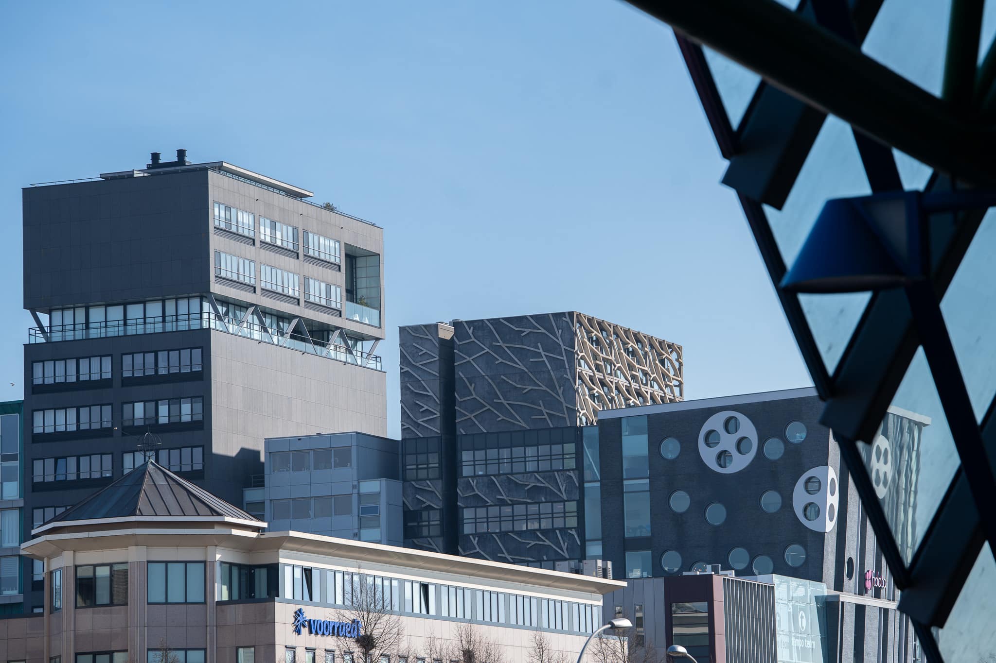 Zicht op Lelystad vanaf station